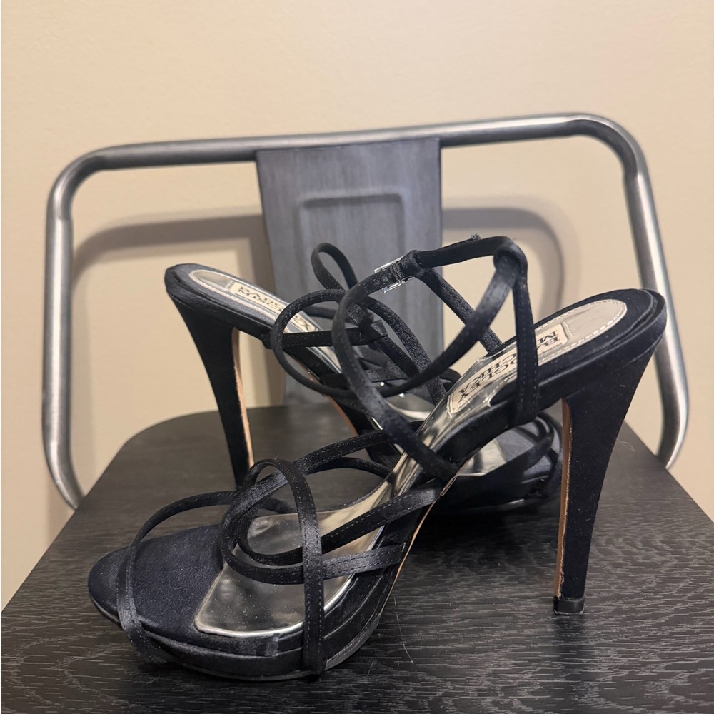 Badgley Mischka Black Strappy Heels - Picture 5 of 12
